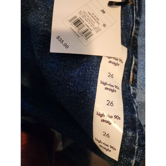 New Ava & Viv 90s Straight High-Rise Jeans Womens Size 26 Straight Leg Hip Thigh - Picture 3 of 10